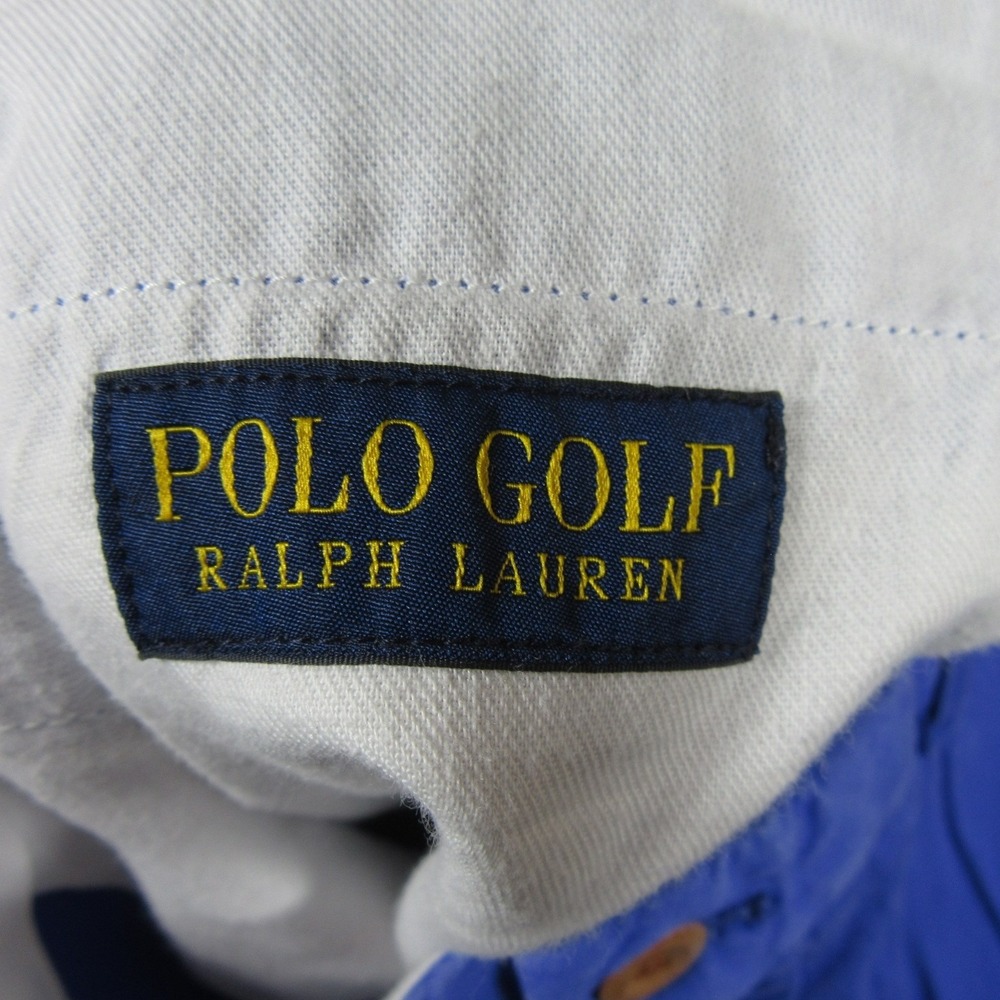 Polo Ralph Lauren Mens Chino Shorts 35 x 9 Medium Blue Golf Crest Logo Stretch - Picture 8 of 10